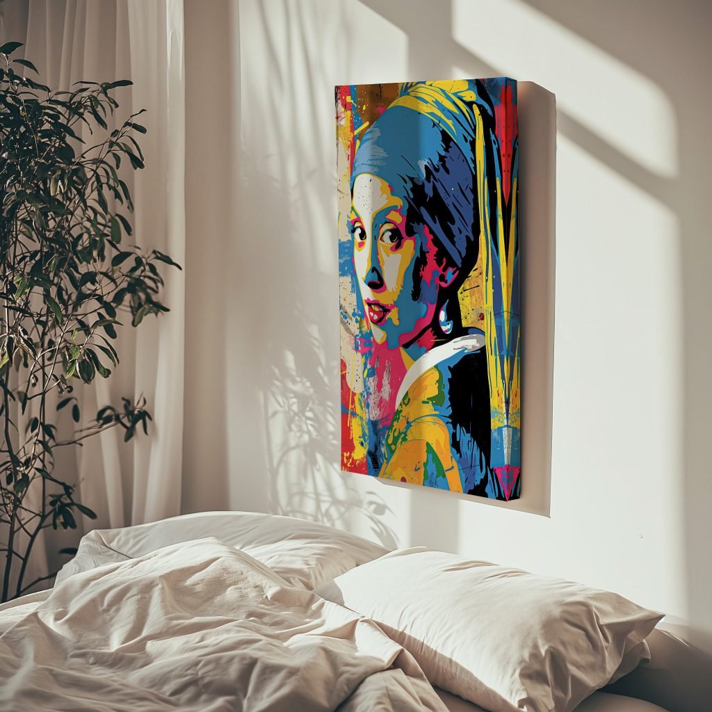 Girl with a Pearl Earring Graffiti Art, Modern Urban Canvas Print, Classic Portrait with Street Art Style, Colorful Wall Art for Home - Image 7