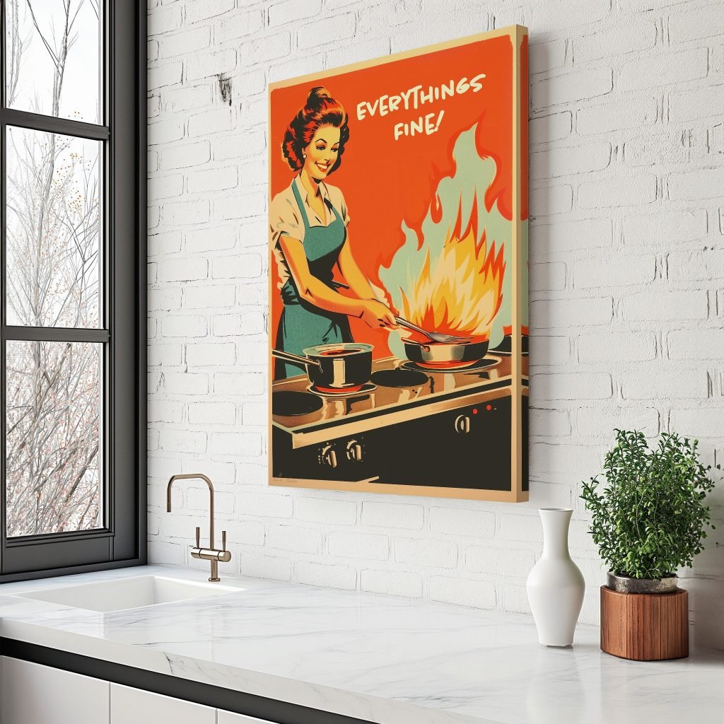 Retro Kitchen Canvas Print for Mom - Funny Kitchen qoute of Grandma - Cooking Wall Art gift idea for wife - Image 5