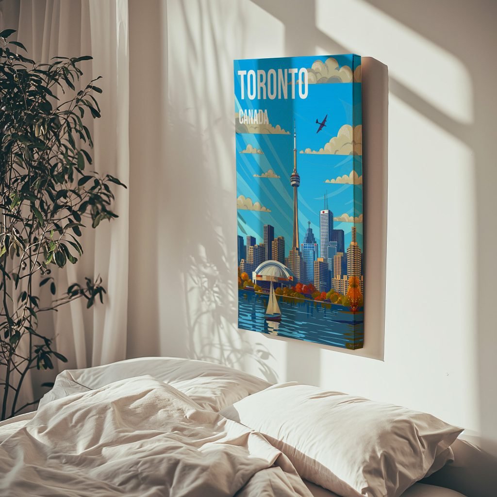 Toronto Skyline Canvas Wall Art Print - Canada Ontario Cityscape Wall Art - Modern Home Decor for Living room - Image 6
