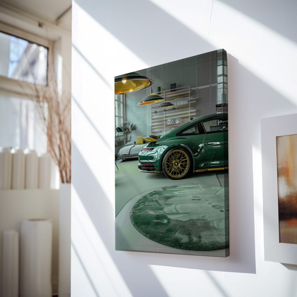 Porsche 911 Racing Car in Living Room, poster or Canvas Wall Art print - Image 4