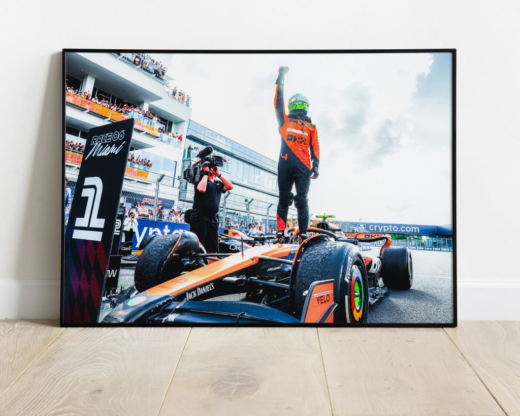 Lando Norris poster, Mclaren F1 Miami GP race win, Formula 1 Canvas Wall art, Gift idea for F1 fans - Image 6