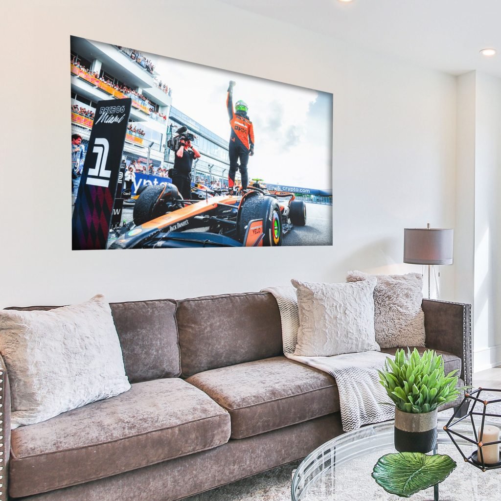 Lando Norris poster, Mclaren F1 Miami GP race win, Formula 1 Canvas Wall art, Gift idea for F1 fans - Image 8