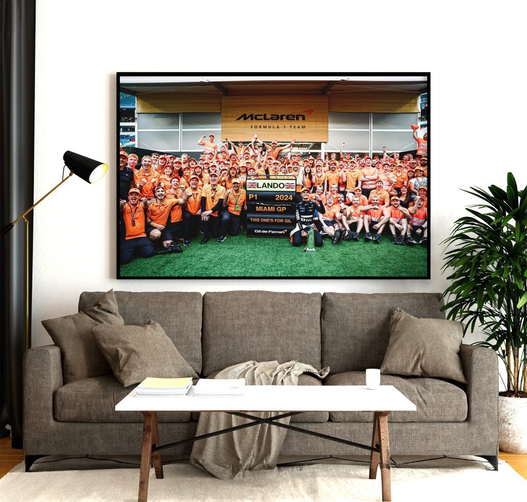 Lando Norris Miami GP poster, Mclaren F1 race win, Formula 1 Canvas Wall art, Gift idea for F1 fans - Image 4