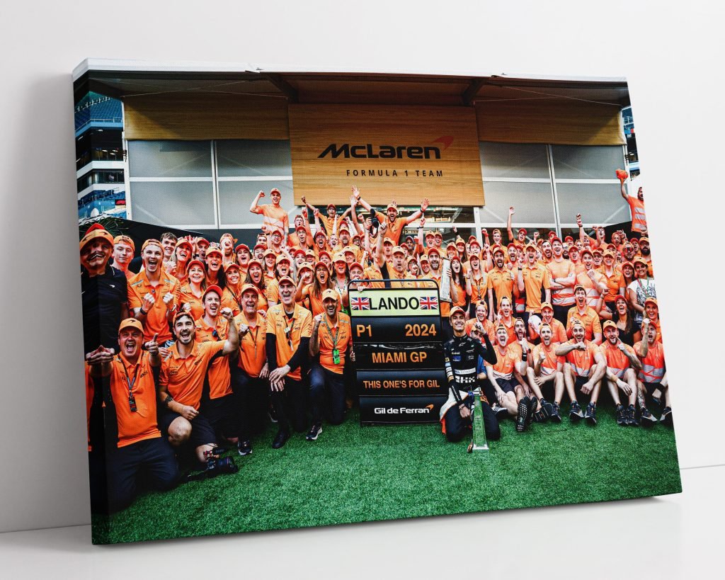 Lando Norris Miami GP poster, Mclaren F1 race win, Formula 1 Canvas Wall art, Gift idea for F1 fans - Image 5