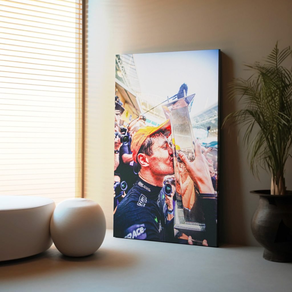 Lando Norris Miami GP poster, Mclaren F1 race win, Formula 1 Canvas Wall art, Gift idea for F1 fans - Image 4