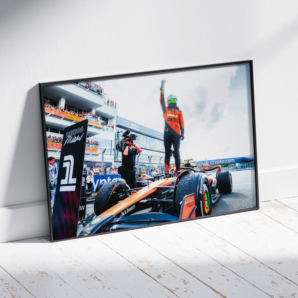 Lando Norris poster, Mclaren F1 Miami GP race win, Formula 1 Canvas Wall art, Gift idea for F1 fans - Image 5