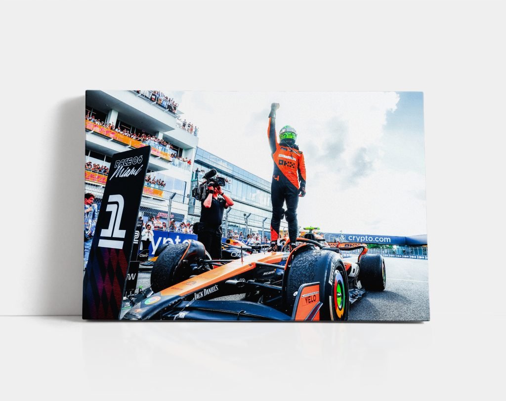Lando Norris poster, Mclaren F1 Miami GP race win, Formula 1 Canvas Wall art, Gift idea for F1 fans - Image 7