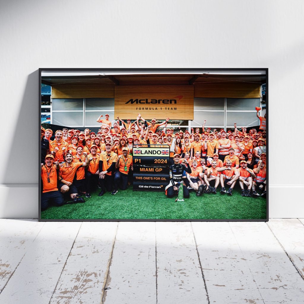 Lando Norris Miami GP poster, Mclaren F1 race win, Formula 1 Canvas Wall art, Gift idea for F1 fans - Image 3