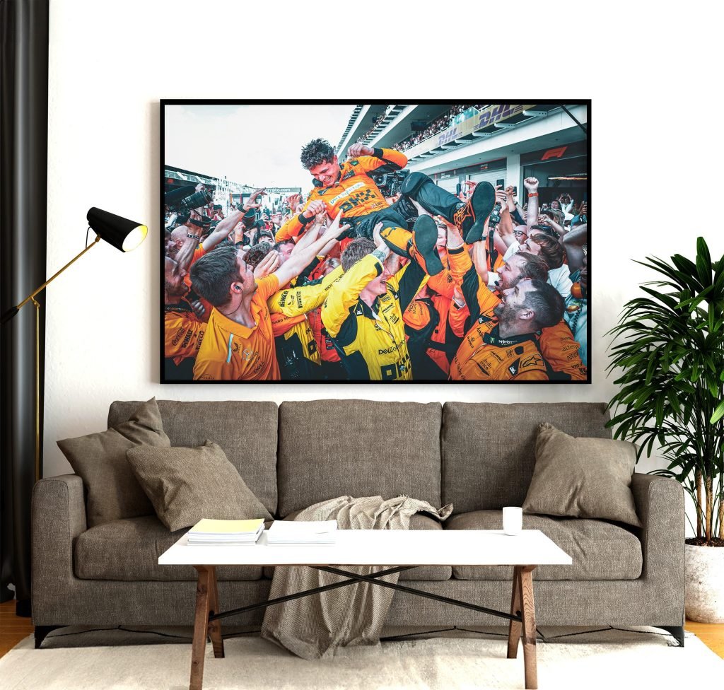 Lando Norris Miami GP poster, Mclaren F1 race win, Formula 1 Canvas Wall art, Gift idea for F1 fans - Image 3