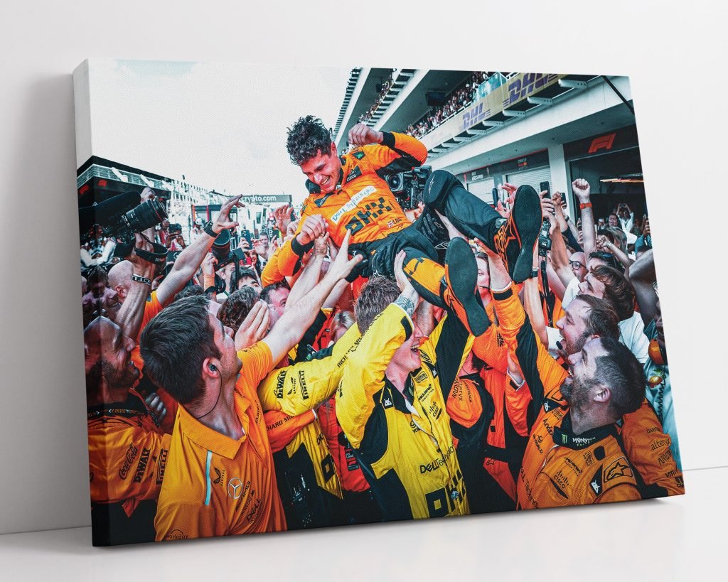 Lando Norris Miami GP poster, Mclaren F1 race win, Formula 1 Canvas Wall art, Gift idea for F1 fans - Image 4