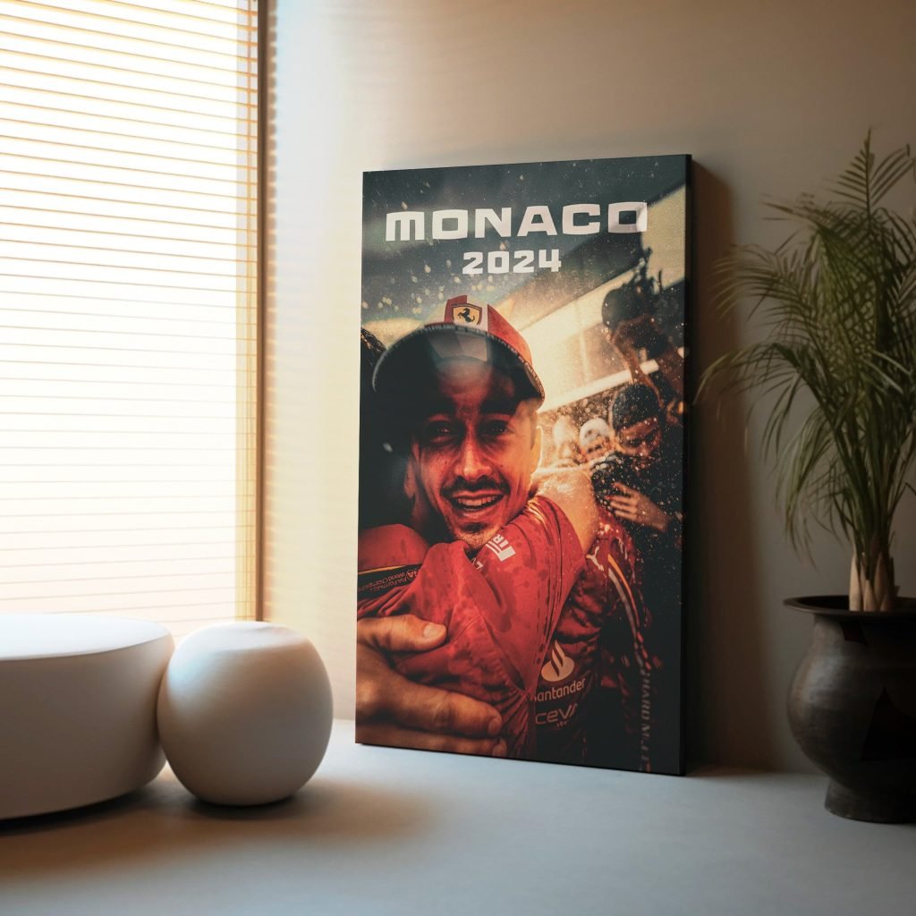 Monaco GP Charles Leclerc Ferrari Win Poster Print or Canvas Wall Art - Formula 1 Racing - Image 4
