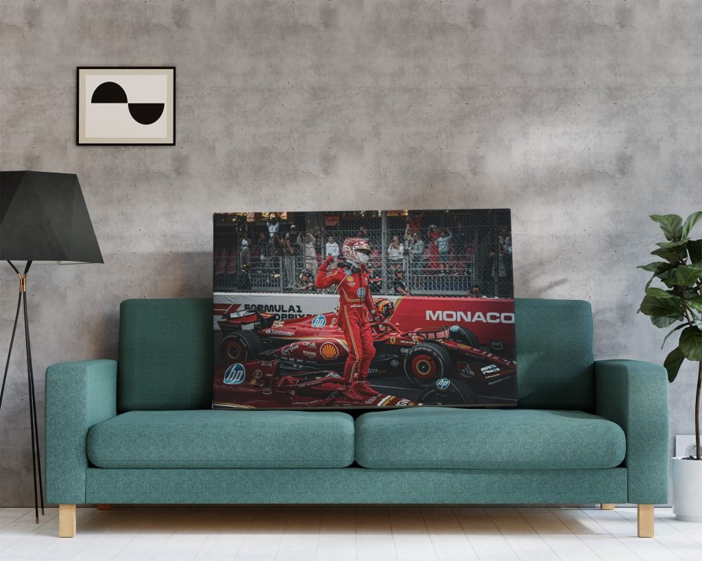 Charles Leclerc Formula 1 poster print, Ferrari Monaco F1 Canvas Wall Art - Image 8