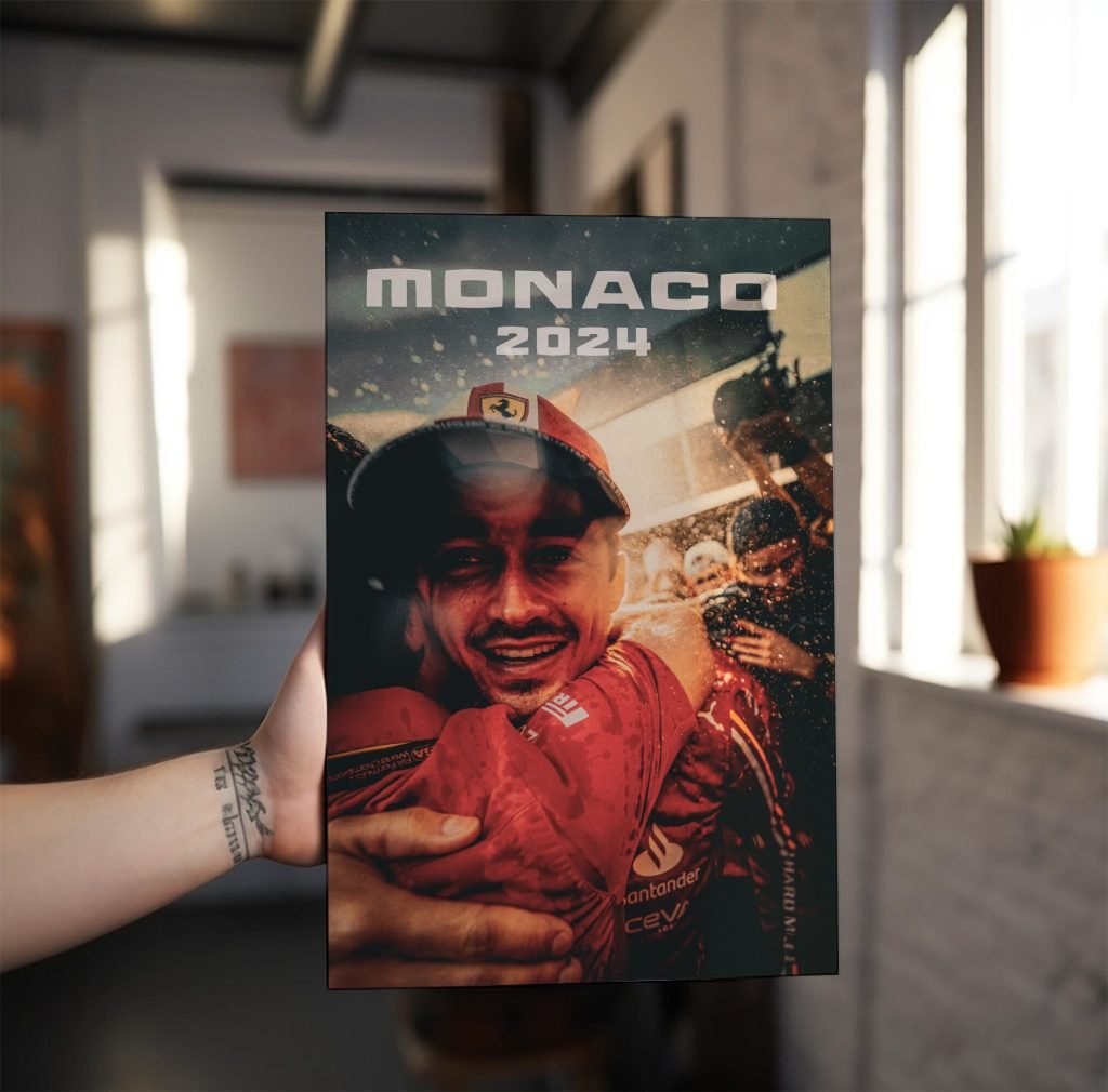 Monaco GP Charles Leclerc Ferrari Win Poster Print or Canvas Wall Art - Formula 1 Racing - Image 3