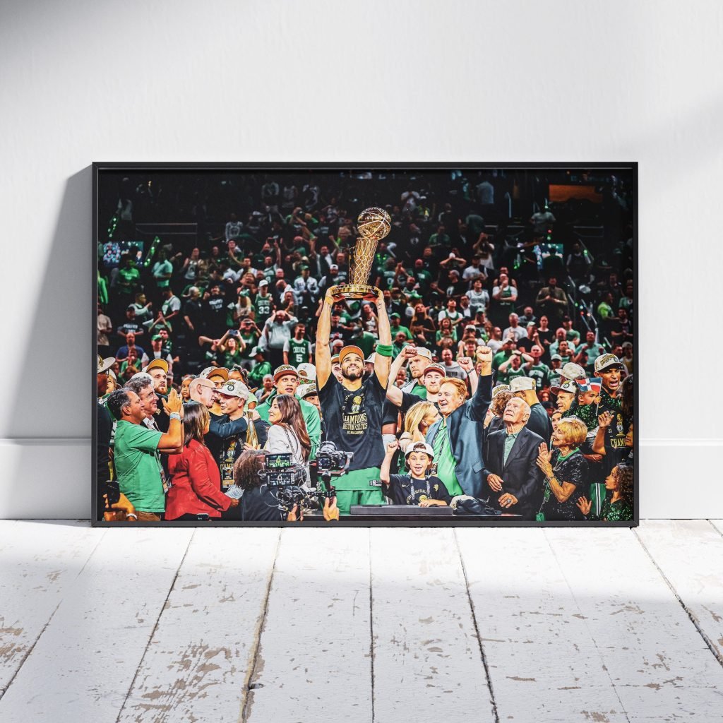 Boston Celtics NBA champions 2024 poster print, Jayson Tatum, Brown, Kristaps Porzingis NBA basketball Canvas Wall Art - Image 3