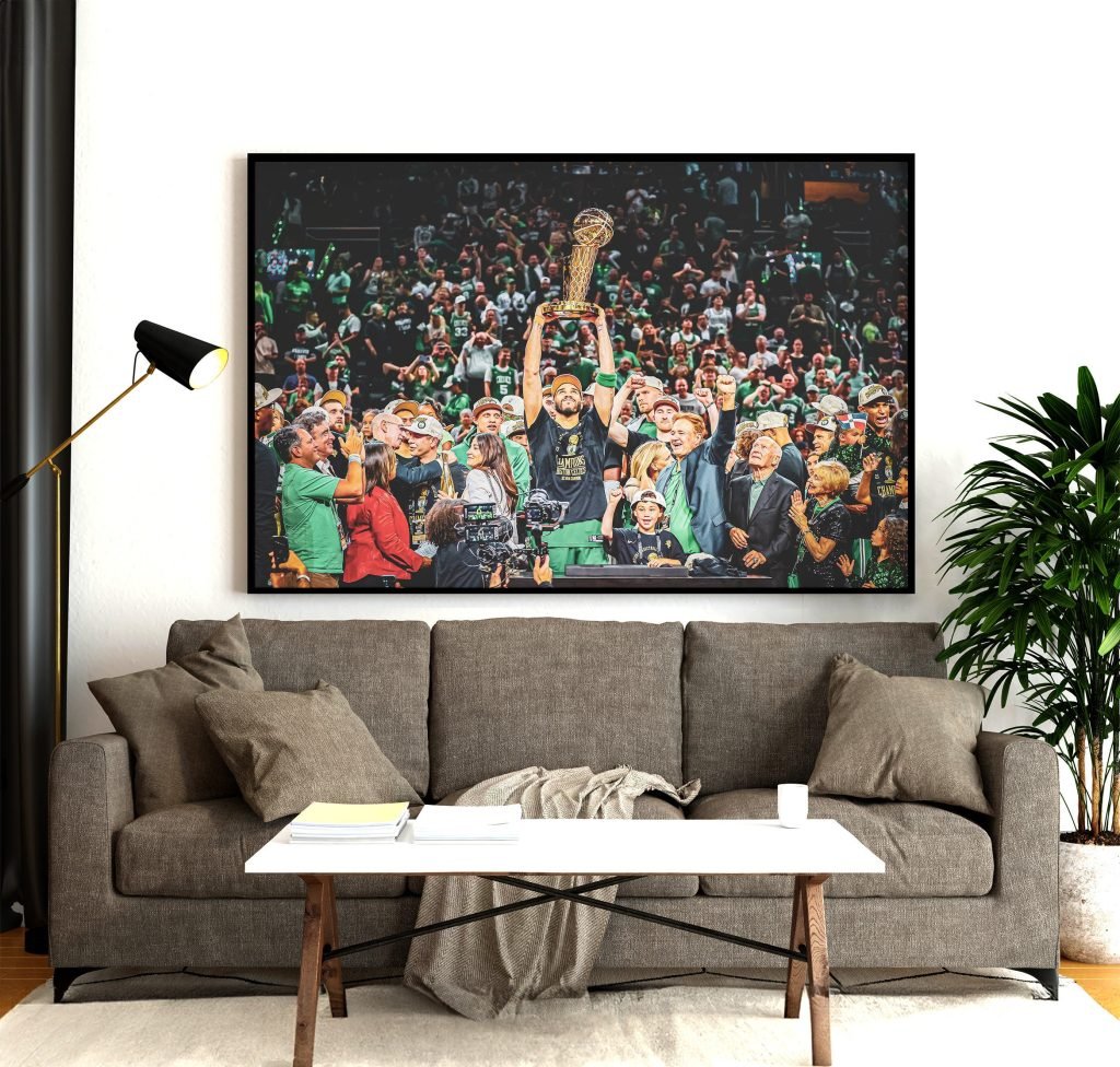 Boston Celtics NBA champions 2024 poster print, Jayson Tatum, Brown, Kristaps Porzingis NBA basketball Canvas Wall Art - Image 4