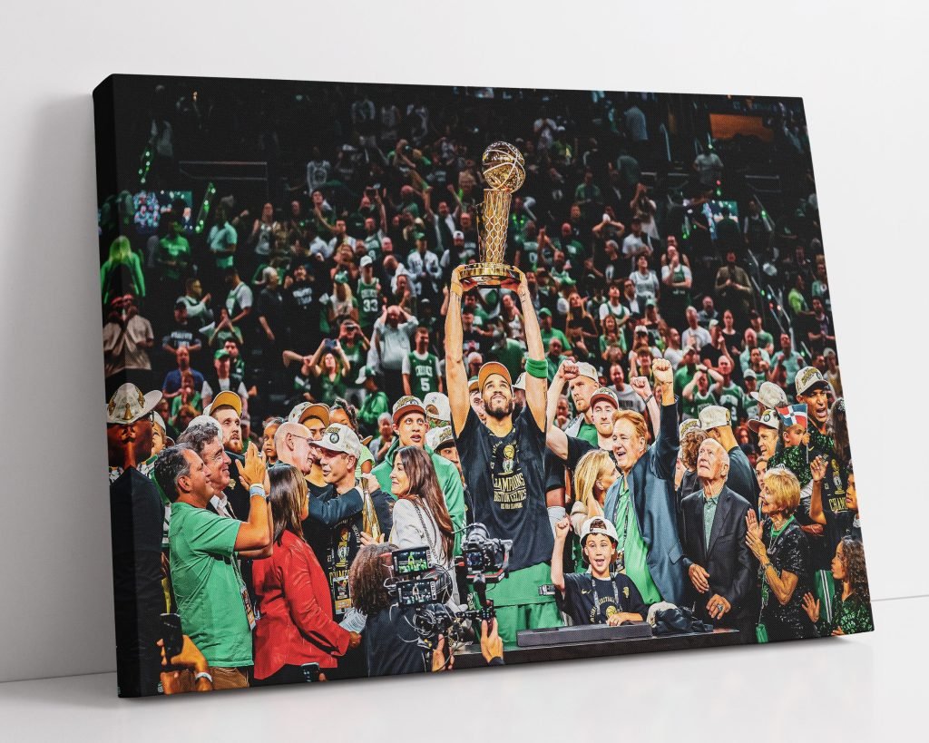 Boston Celtics NBA champions 2024 poster print, Jayson Tatum, Brown, Kristaps Porzingis NBA basketball Canvas Wall Art - Image 5