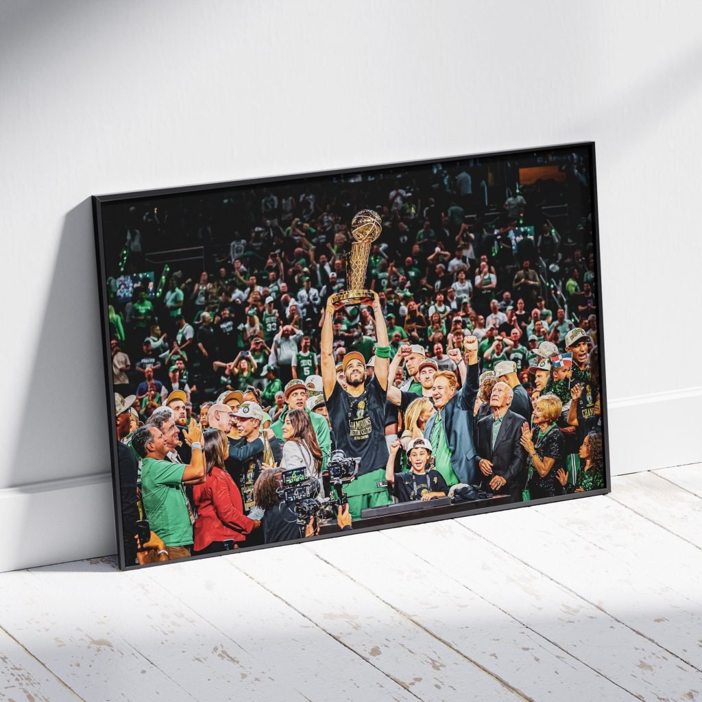 Boston Celtics NBA champions 2024 poster print, Jayson Tatum, Brown, Kristaps Porzingis NBA basketball Canvas Wall Art - Image 6