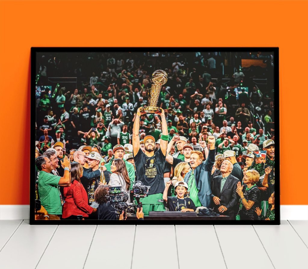 Boston Celtics NBA champions 2024 poster print, Jayson Tatum, Brown, Kristaps Porzingis NBA basketball Canvas Wall Art - Image 7