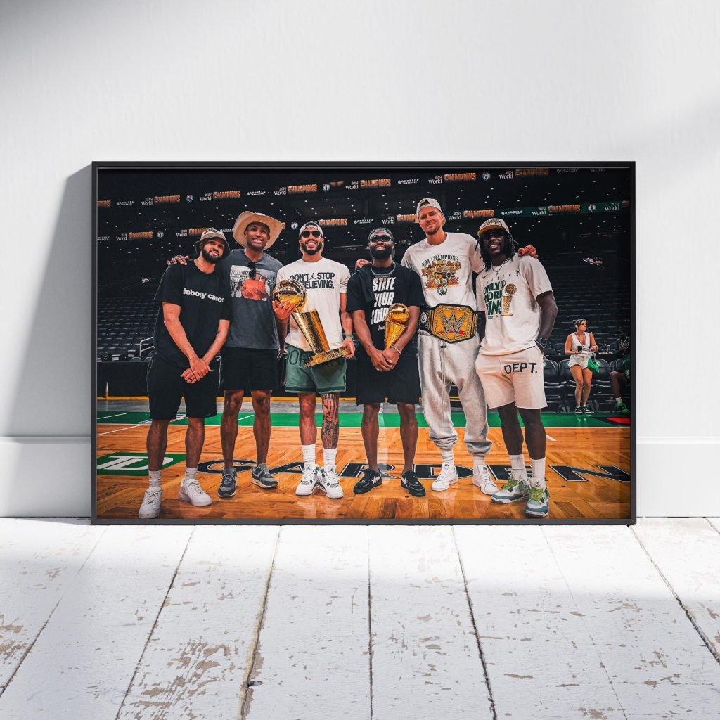 Boston Celtics 2024 Champions Poster Print, Tatum, Brown, Porzingis Canvas Wall Art - NBA Basketball gift idea - Image 5