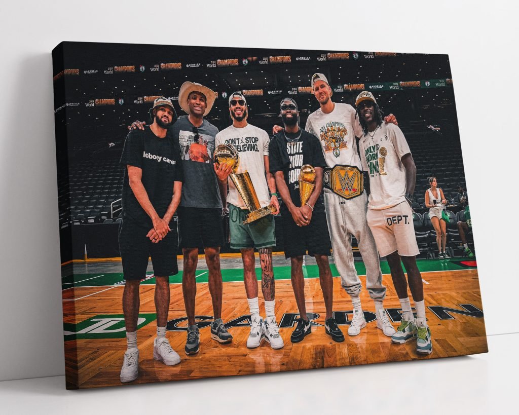 Boston Celtics 2024 Champions Poster Print, Tatum, Brown, Porzingis Canvas Wall Art - NBA Basketball gift idea - Image 7