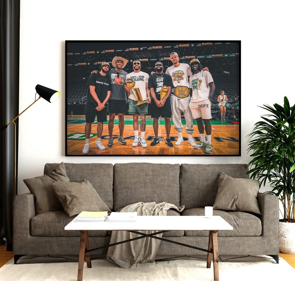 Boston Celtics 2024 Champions Poster Print, Tatum, Brown, Porzingis Canvas Wall Art - NBA Basketball gift idea - Image 6