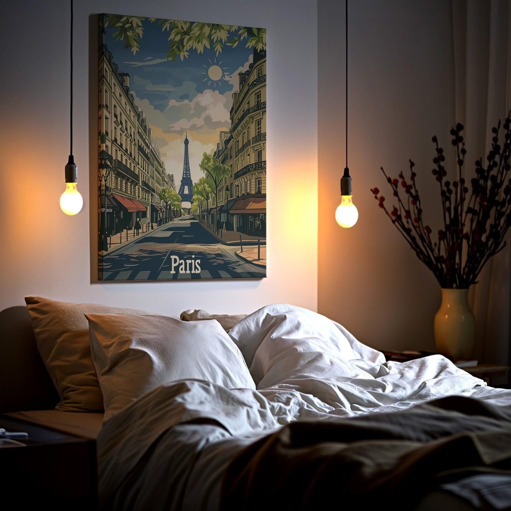 Paris, France Eiffel Tower Canvas Wall Art Print, Paris Skyline Decor for Home, Unique Gifts for Travel Enthusiasts - Image 7