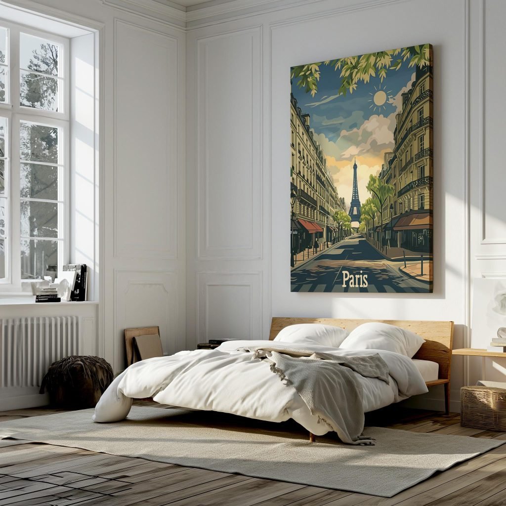 Paris, France Eiffel Tower Canvas Wall Art Print, Paris Skyline Decor for Home, Unique Gifts for Travel Enthusiasts - Image 8
