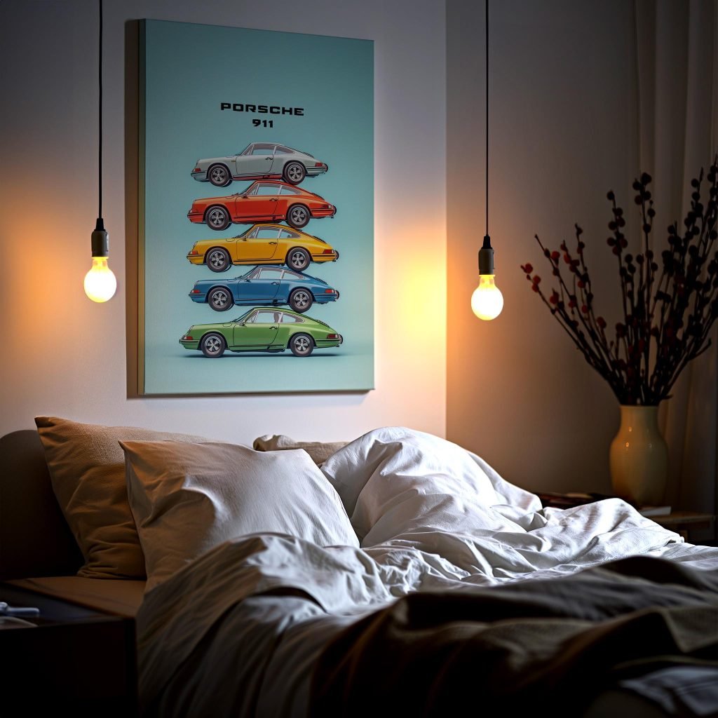 Porsche 911 Canvas Wall Art print  - Racing Car Advertisement Artwork for Living Room, Man Cave or Boys Room - Image 7