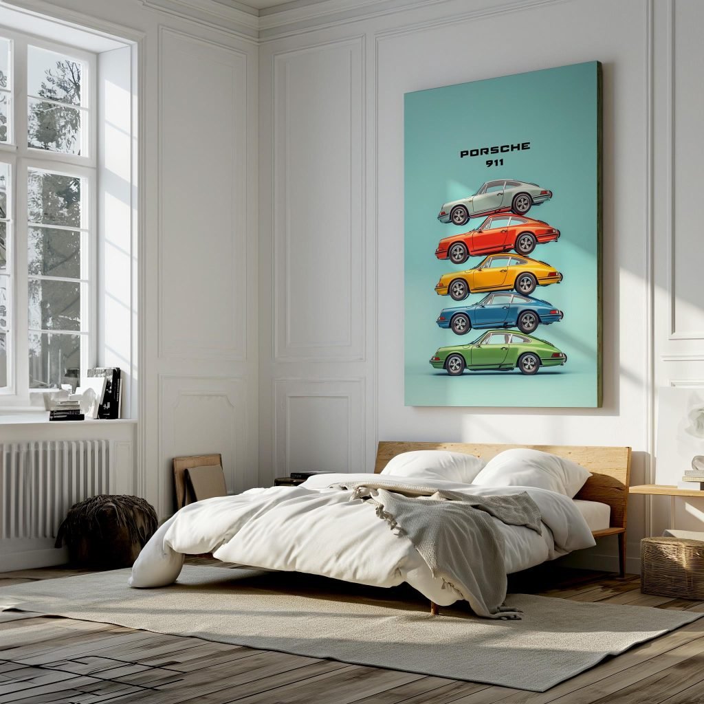 Porsche 911 Canvas Wall Art print  - Racing Car Advertisement Artwork for Living Room, Man Cave or Boys Room - Image 8