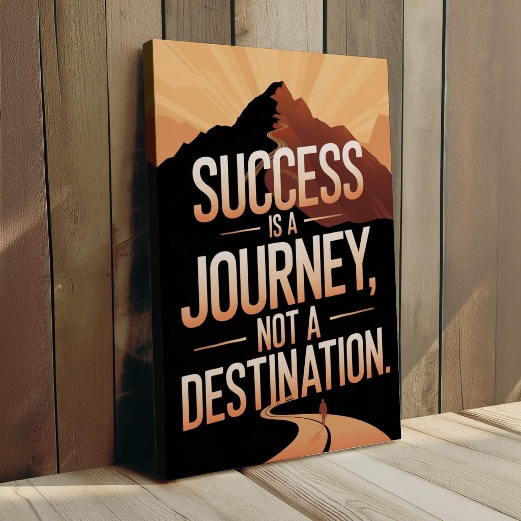 Inspirational Motivational Qoute Wall Art Canvas Print - "Success is a Journey" - Modern Home Office Decor - Image 4