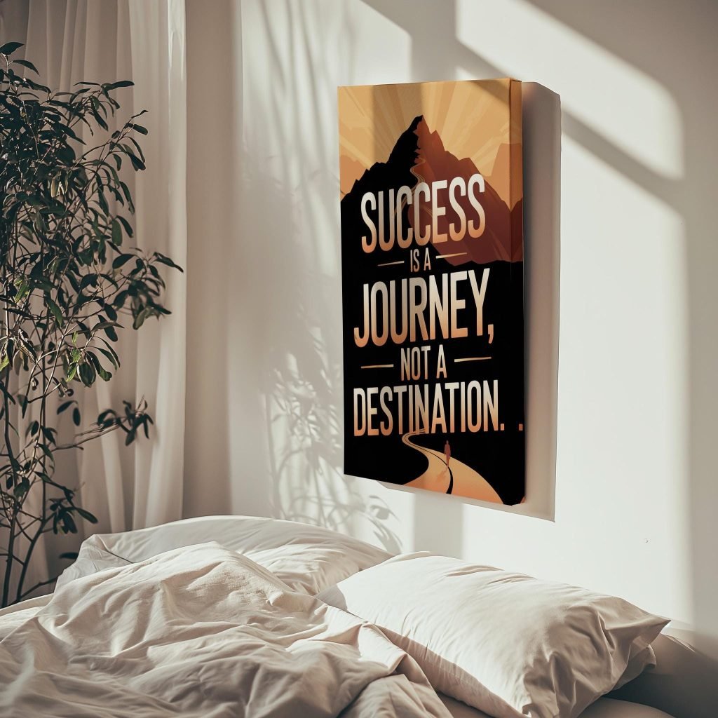 Inspirational Motivational Qoute Wall Art Canvas Print - "Success is a Journey" - Modern Home Office Decor - Image 8