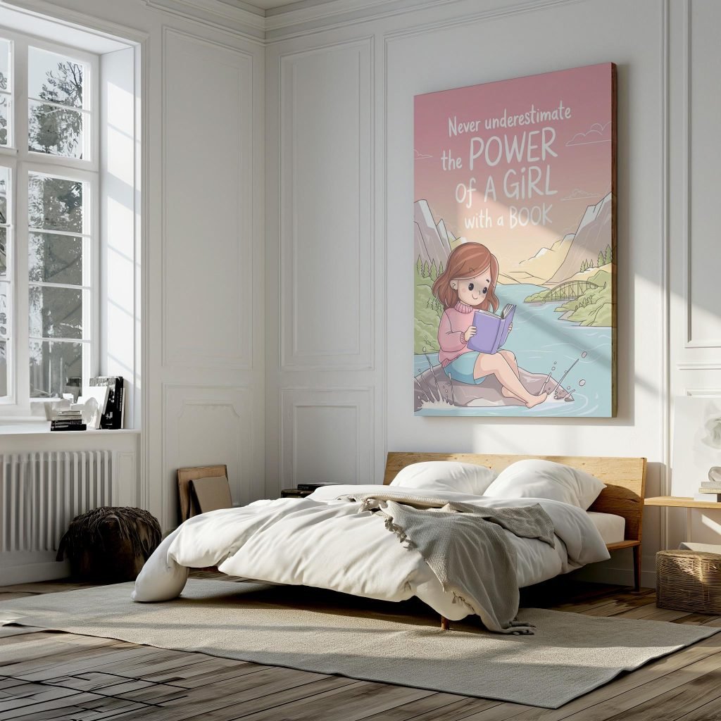 Inspirational Girl Reading Canvas Wall Art - Motivational Quote for Kids, Perfect Gift for Young Readers & Book Lovers - Image 8