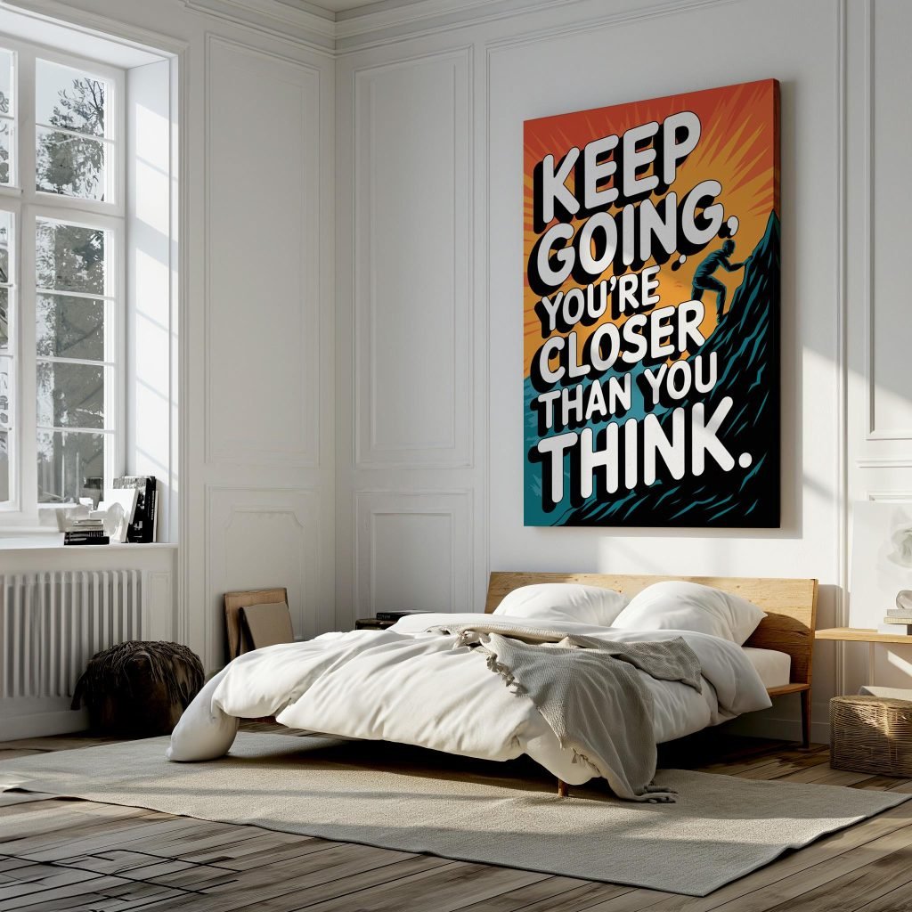 Motivational Wall Art Canvas - Keep Going Quote, Inspirational Office Decor for Entrepreneurs - Image 3