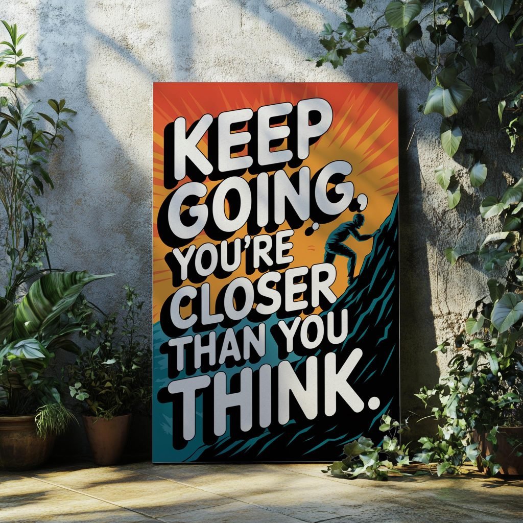 Motivational Wall Art Canvas - Keep Going Quote, Inspirational Office Decor for Entrepreneurs - Image 5