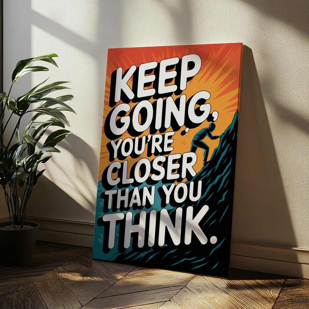 Motivational Wall Art Canvas - Keep Going Quote, Inspirational Office Decor for Entrepreneurs - Image 6