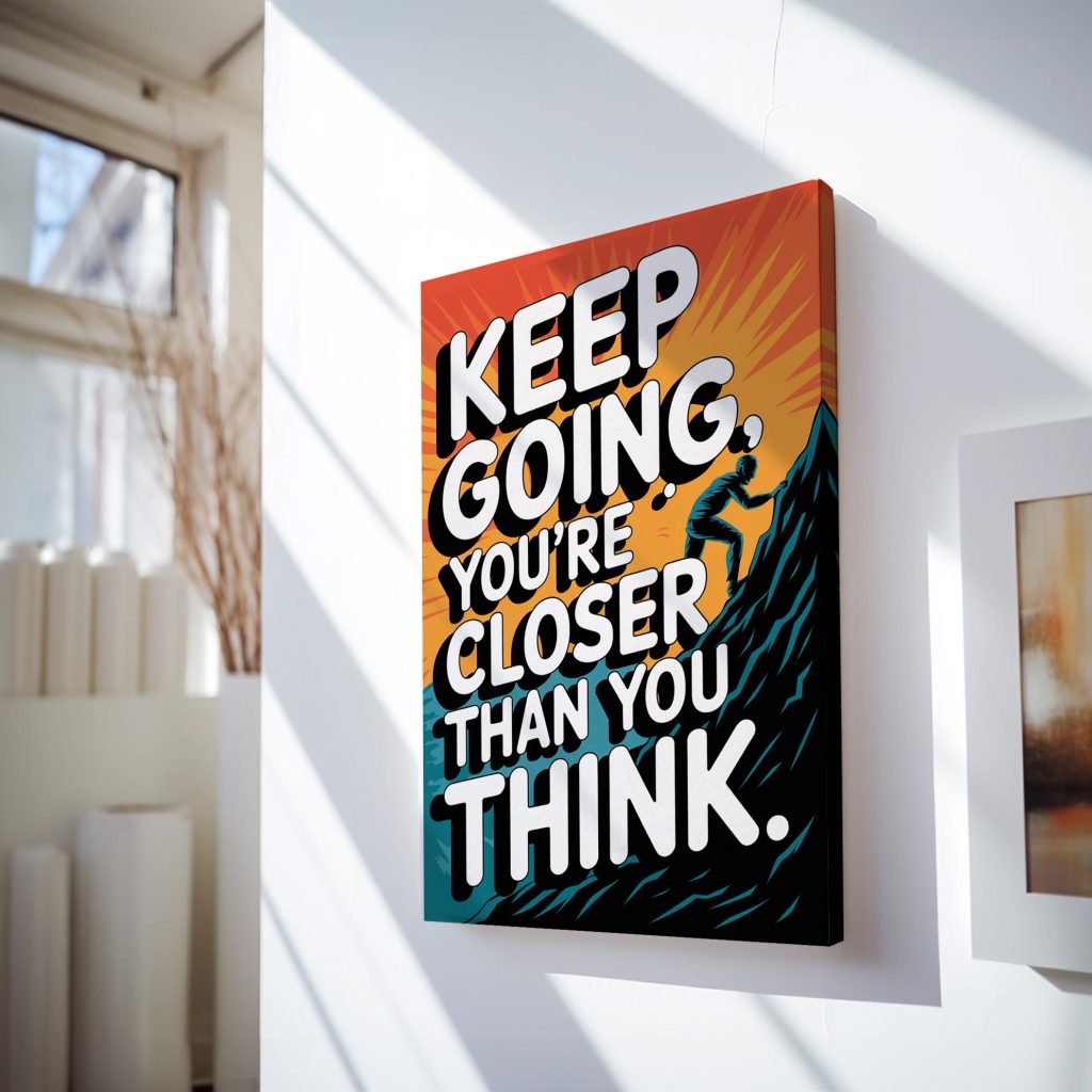 Motivational Wall Art Canvas - Keep Going Quote, Inspirational Office Decor for Entrepreneurs - Image 7