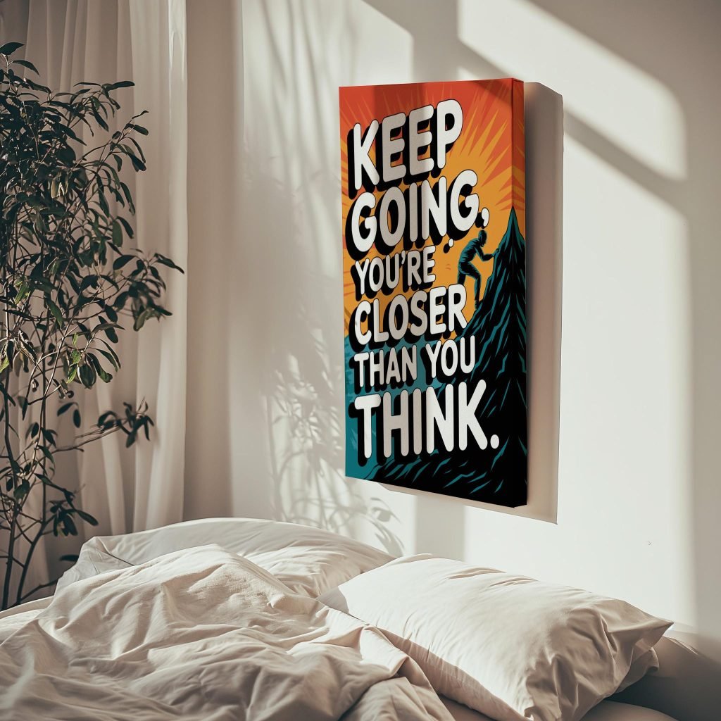 Motivational Wall Art Canvas - Keep Going Quote, Inspirational Office Decor for Entrepreneurs - Image 8