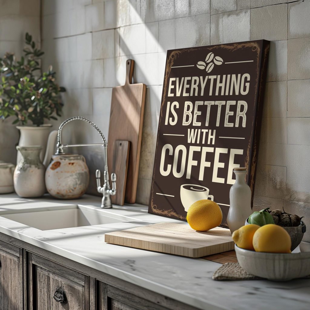 Everything is Better with Coffee - Vintage Style Kitchen Poster print, Canvas Wall Art for Coffee Lovers & Cafe Decor - Image 7
