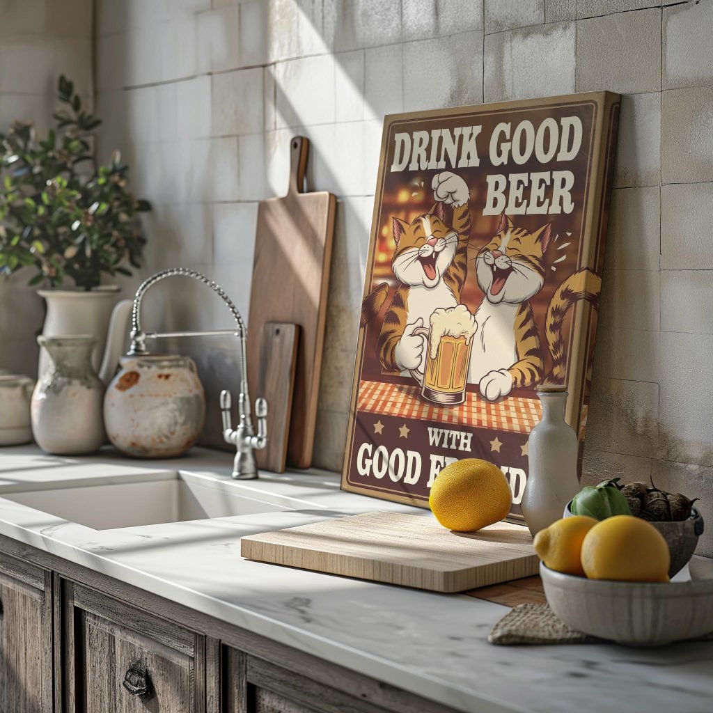 Drink Good Beer with Good Friends - Vintage Beer Poster print | Fun Wall Art for Man Caves, or Game Rooms | Gift for Beer Lovers - Image 7