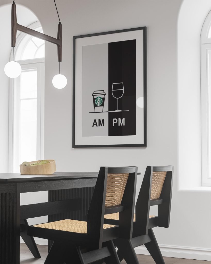 Minimalist Coffee and Wine Poster Print - Funny Kitchen Wall Art, Modern Decor, Gift for Coffee Lovers and Wine Enthusiasts - Image 8
