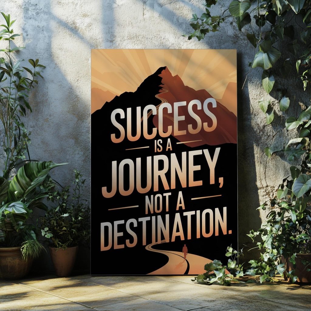 Inspirational Motivational Qoute Wall Art Canvas Print - "Success is a Journey" - Modern Home Office Decor - Image 6