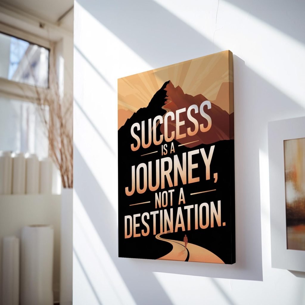 Inspirational Motivational Qoute Wall Art Canvas Print - "Success is a Journey" - Modern Home Office Decor - Image 7