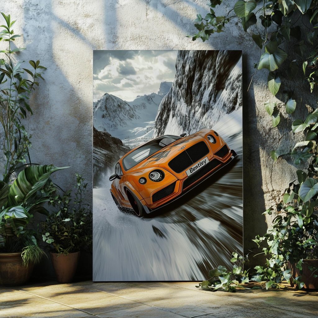 Bentley Canvas Wall Art print  - Auto Artwork for Living Room or Man Cave - Luxury Racing Car Home Decor - Image 3