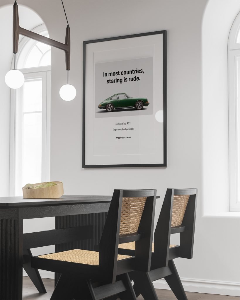 Porsche 911 Poster Print, Classic Car Canvas Wall Art, Minimalist Racing Decor, Fun Advertisement art gift - Image 7