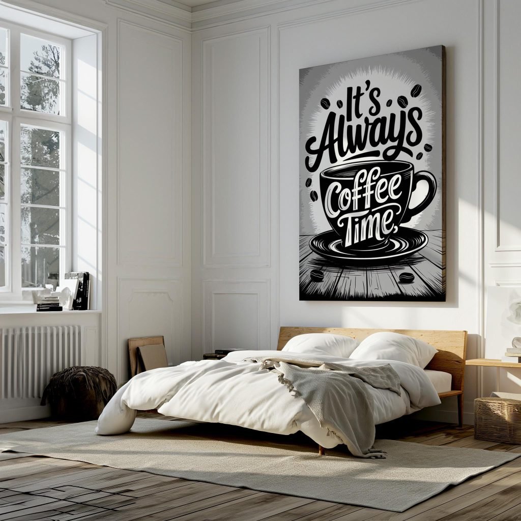 Coffee Time Wall Art - Fun Black and White Coffee Print for Kitchen, Office, or Cafe Decor, Gift for Coffee Lovers - Image 6