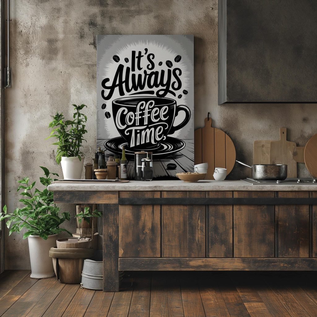 Coffee Time Wall Art - Fun Black and White Coffee Print for Kitchen, Office, or Cafe Decor, Gift for Coffee Lovers - Image 8