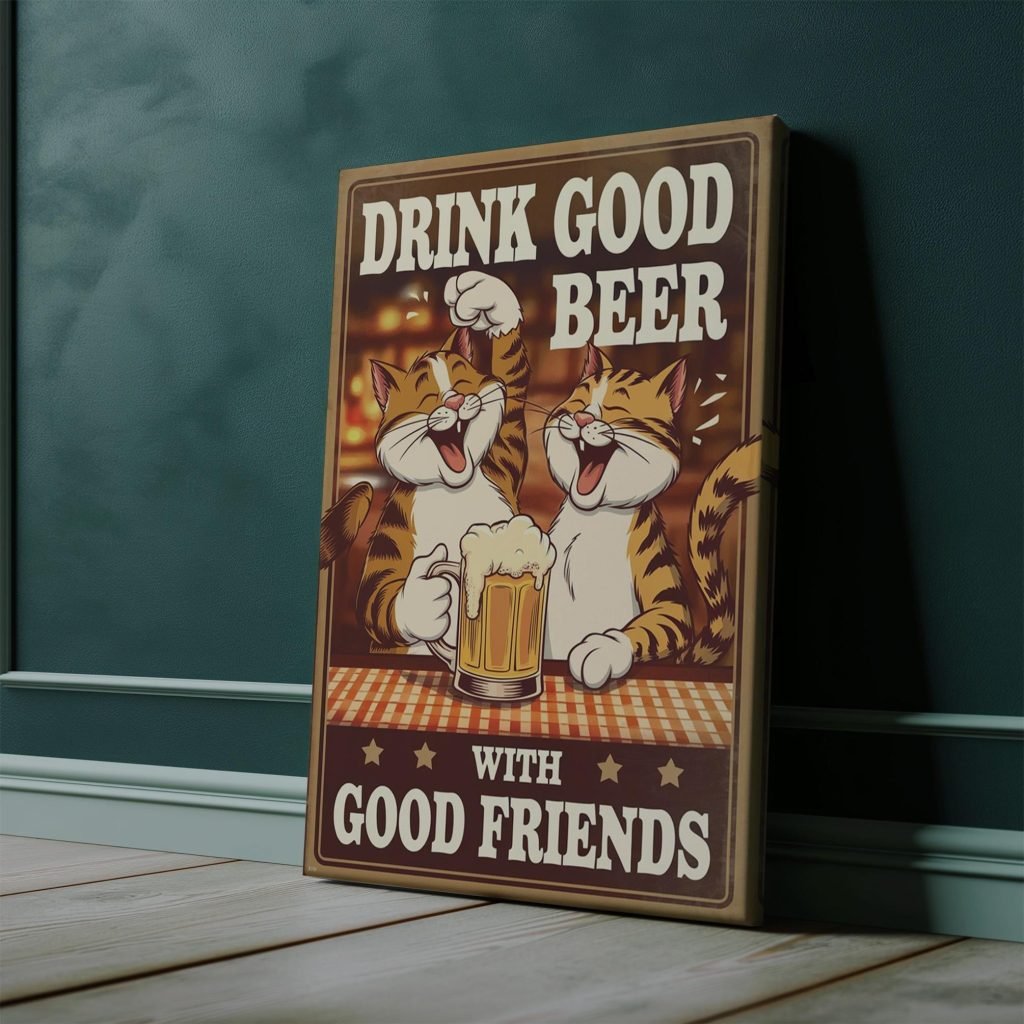Drink Good Beer with Good Friends - Vintage Beer Poster print | Fun Wall Art for Man Caves, or Game Rooms | Gift for Beer Lovers - Image 5