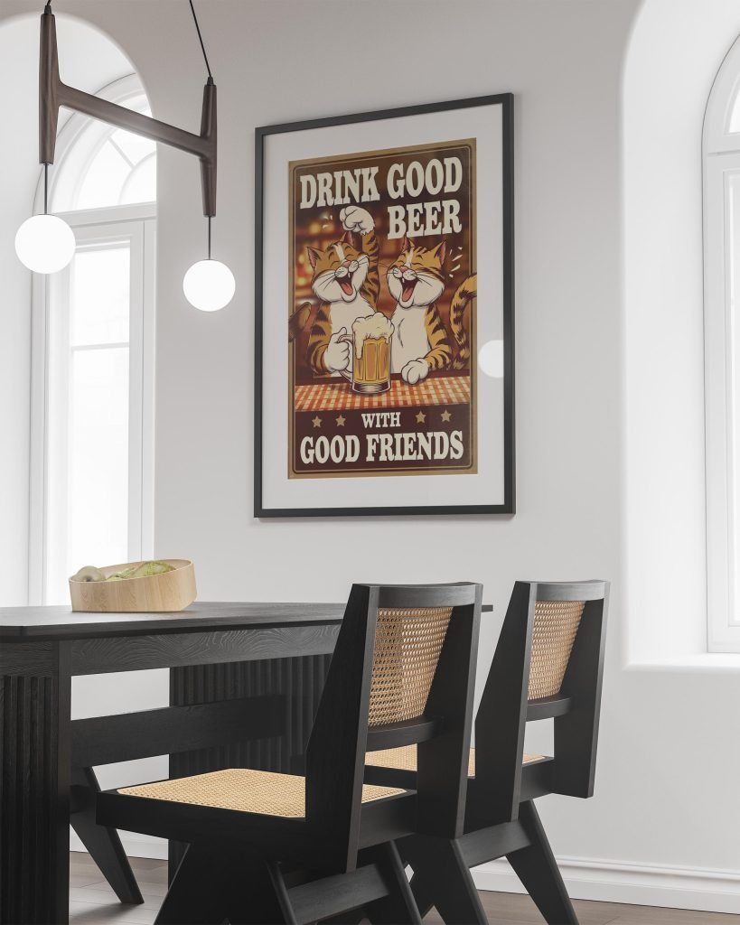 Drink Good Beer with Good Friends - Vintage Beer Poster print | Fun Wall Art for Man Caves, or Game Rooms | Gift for Beer Lovers - Image 8