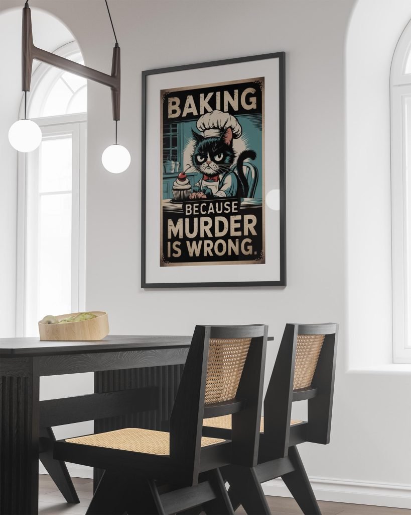 Funny Cat Baking Poster Print - Kitchen Decor Canvas Wall art for Cat Lovers, Humorous Gift for Bakers - Image 8