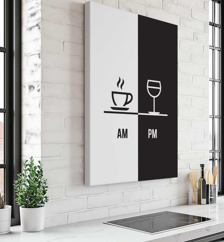 Minimalist Coffee and Wine Poster Print - Funny Kitchen Wall Art, Modern Decor, Gift for Coffee Lovers and Wine Enthusiasts - Image 7